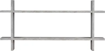 Produktbild von Regal BxH 98x48cm Holz Steckregal Beton-Optik Wandregal Bücherregal Vintage Deko