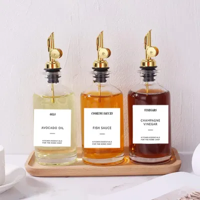 Produktbild von INF Olivenölflaschen-Etiketten, wasserdichte, abnehmbare Gewürzglasaufkleber (35 Etiketten)