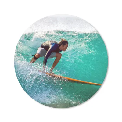 Produktbild von MuchoWow® Mauspad Mousepad Surfen auf den Wellen 40x40 cm - Mousepads - Maus Mat - Pad - Mausunterlage - Schreibtisch Accessoires