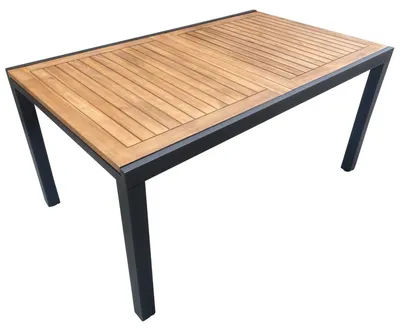 Produktbild von Ausziehtisch 90 x 75 x 200 cm Akazie Aluminium Grau