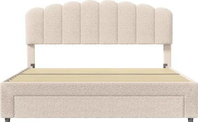 Obrázek produktu pro Čalouněná postel – rám 140 × 200 cm – s úložným prostorem – kovový rám – sametové čalounění – s roštem – bez matrace
