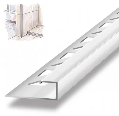 Produktbild von Dalsys Fliesenschiene Eckprofil 2,5m x 10mm Chrom glänzend Alu