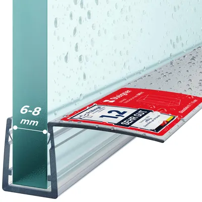 Produktbild von STEIGNER Duschtürdichtung UK11 60 cm (1 Stk.) Transparent - Dichtung gerade für Eckeinstieg Dusche oder Fünfeckdusche mit Duschtür 6-8 mm - Schutz gegen Auslaufen, Perfekte Passform, Wasserdicht