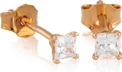 Produktbild von Paar Ohrstecker Vergoldet Weiß Cubic Zirkonia 3mm 5342
