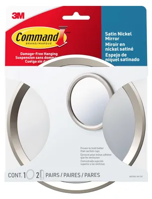 Immagine prodotto di Specchio da bagno Command BATH35-SN-ES, 1 pezzo, finitura in nichel satinato