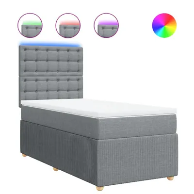 Produktbild von vidaXL Boxspringbett mit Matratze Hellgrau 100x200 cm Stoff