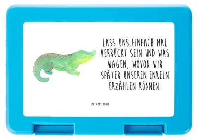Produktbild von Mr. & Mrs. Panda Brotzeitbox Krokodil - Weiß - Geschenk, Beste Freundin, Krokodile, Snackbox, Vorratsdose, Butterbrotdose, Bento Box, Verrückt sein, Meal Prep, Urlaub