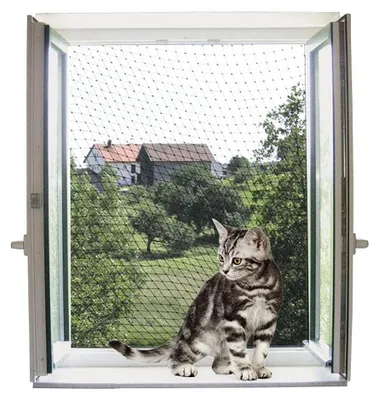 Immagine prodotto di Kerbl Katzenschutznetz (L x B 6 x 3 m, Maschenweite 3 x 3 cm, für Balkone) 82655