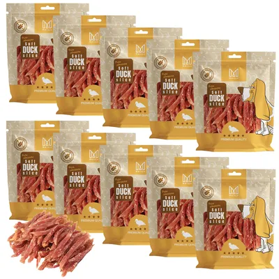 Produktbild von Mersjo Entenstreifen weich 5kg Hundesnack 92% Fleisch glutenfrei Trainingssnack Leckerli schonend luftgetrocknet fettarm für Hunde ohne Zuckerzusatz
