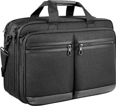 Produktbild von 18 Zoll Laptoptasche, stilvolle Laptop-Aktentasche bis 17,3 Zoll, erweiterbare wasserabweisende Umhängetasche, Laptoptasche, Computertasche mit RFID-Taschen für Business/Reisen/Schule/Universität/Herren/Damen, Schwarz