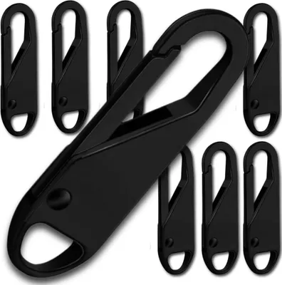 Produktbild von Set mit 8 Stück schwarzen Metall Reißverschluss Schiebeanhänger