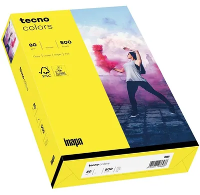 Produktbild von inapa 2100011425 Multifunktionspapier tecno® colors - A3, 80 g/qm, gelb, 500 Blatt