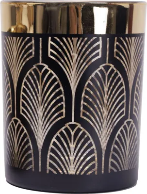 Produktbild von TrendLine Windlicht Glas Ø 10 cm schwarz gold