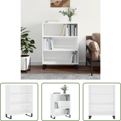 Produktbild von The Living Store Regalschrank Hochglanz-Weiß 69,5x32,5x90 cm Holzwerkstoff