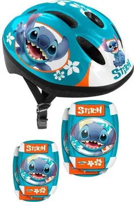 Obrázek produktu pro Sada helmy a chráničů DISNEY Stitch, chrániče loktů, chrániče kolen, velikost 50/56 cm