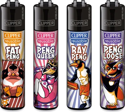 Zdjęcie produktu dla Zestaw 4 zapalniczek Clipper®: Penguin #2