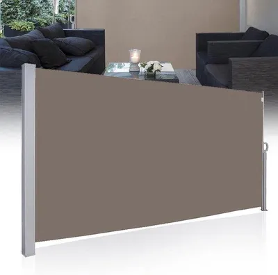 Image de Store de balcon marron - pare-soleil imperméable pour balcon - intimité pour votre terrasse - grande toile en polyester de 160 x 300 cm