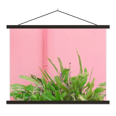 Produktbild von MuchoWow® Textilposter Pflanze - Sommer - Rosa 150x113 cm mit schwarzem Rahmen - Wohnzimmer
