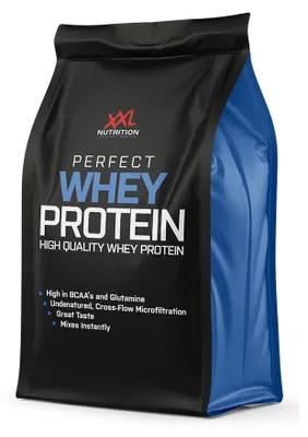 Produktbild von XXL Nutrition - Perfect Whey Protein - Eiweiss Pulver, Beste Qualität 100% reines Konzentrat, Mit EAA & BCAA - 78,5% Proteingehalt - 750 Gramm - Erdbeere