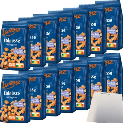 Produktbild von Lorenz Erdnüsse würzig pikant ohne Fett geröstet VPE (14x150g Packung) + usy Block