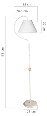 Immagine prodotto di Lampada da terra a stelo Geo  con paralume tessuto bianco