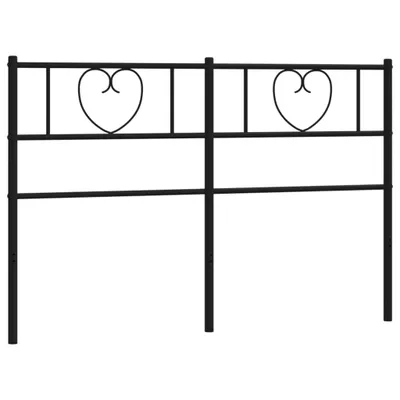 Image de vidaXL Tête de lit de rechange en métal noir 140 cm