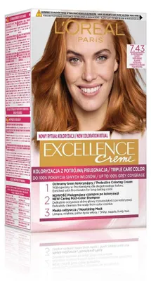 Produktbild von L'Oréal Paris Excellence Creme Hair Color – 7.43 Copper Gold Blonde