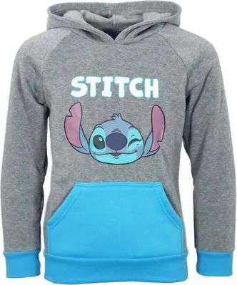 Produktbild von Disney Stitch Kinder Fleece Hoodie Kapuzenpullover Pulli Pullover – Grau / 98