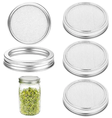Keimglas-Deckel 4er-Set, 86 mm, Edelstahl, für Weckgläser
