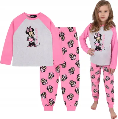 Obrázek produktu pro Dívčí pyžamo DISNEY Minnie Mouse, s dlouhým rukávem, růžovo-šedé 4-5 let