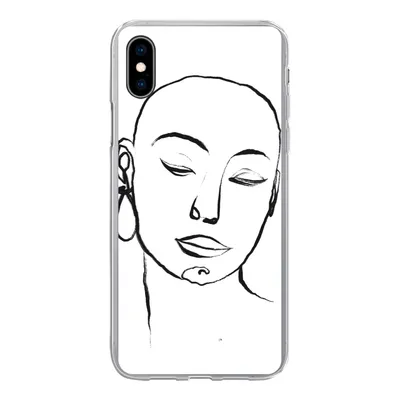 Produktbild von MuchoWow® Handyhülle Schutzhülle Hülle für iPhone Xs Frau - Gesicht - Porträt Silikon Softcase Handy Hülle - Handytasche