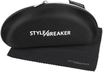 Produktbild von styleBREAKER Brillenetui 16,5 x 7 x 6,5 cm mit Reißverschluss und Microfaser Putztuch | Sonnenbrillen Softcase stoßfest | Brillenbox für sichere Aufbewahrung