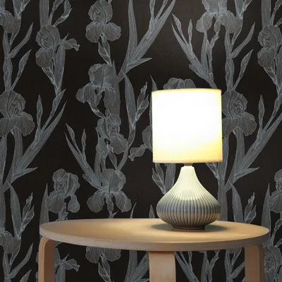 Produktbild von TADESSI Tapete Blumen Valentin M1-No.1375 Vliestapete Schwarz Grau Floral Wohnzimmer Schlafzimmer Küche