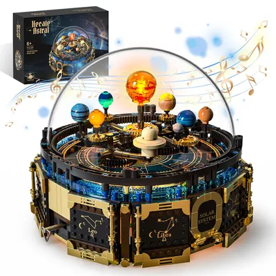 Immagine prodotto di Modello del sistema solare educativo, adatto a bambini dai 6, 8 e 10 anni in su. Include anche una scatola musicale e blocchi da gioco