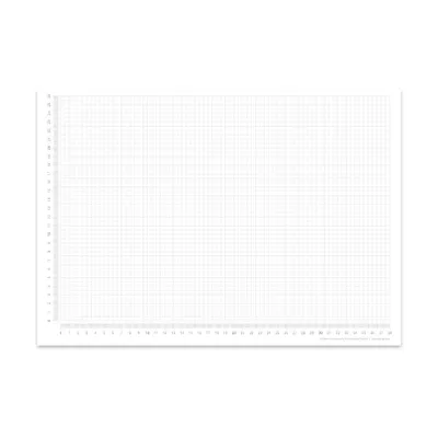 Produktbild von PuK Karierte Papier-Schreibtischunterlage | DIN A3 | seitlich abgedrucktes Lineal | 30 Blatt zum Abreißen | mathematisches Papier karierter Block