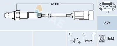 Produktbild von FAE Lambdasonde für RENAULT CLIO II (BB0/1/2, CB0/1/2) vor-Kat Beheizt 77121