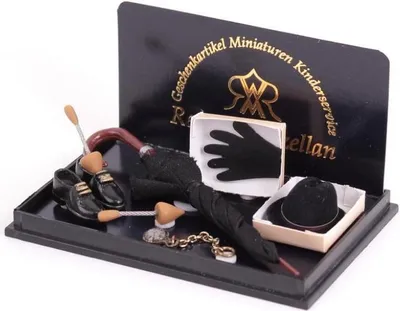 Produktbild von Miniatur Herrenaccessoires Set für Puppenhaus Sammler