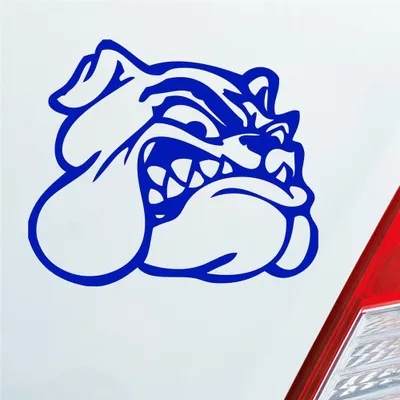 Produktbild von Auto Aufkleber Bulldogge Hund Tier Animal Dogge 12x10 cm Dunkelblau Sticker Heckscheibenaufkleber