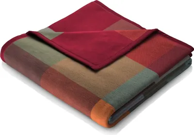 Produktbild von Biederlack Kuscheldecke Colour-Woven Squares & Plains 150x200 cm Bunt