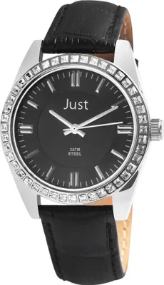 Produktbild von Just JU027 Analog Damenuhr mit Echtlederband