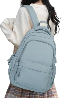 Produktbild von Schulranzen für Mädchen und Frauen Casual Schulranzen für College für Mädchen und Frauen Schulranzen für Laptop bis 14 Zoll Lichtblauw