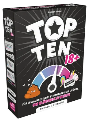 Produktbild von Cocktail Games, Top Ten 18+, Partyspiel, Kartenspiel, 4-9 Spieler, Ab 18+ Jahren