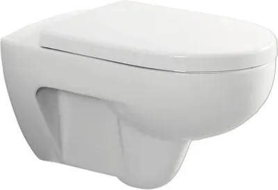 Produktbild von GEBERIT Wand-WC Set Renova Tiefspüler ohne Spülrand weiß glänzend mit WC-Sitz CG02035000
