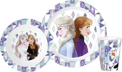 Productafbeelding van Frozen 3-delige plastic ontbijtset
