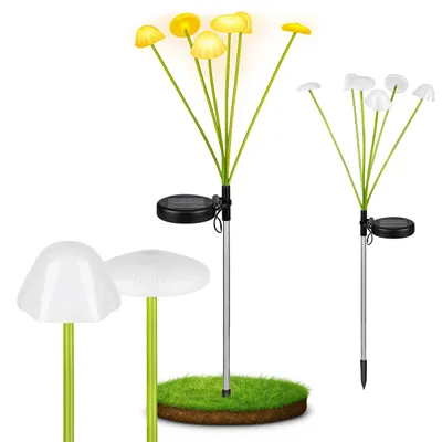 Produktbild von MasterLED Solar-Gartenleuchte Pilze 6 LED 3000K IP44 72cm Warmweiß