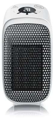 Produktbild von Brandson Steckdosen Heizlüfter 400 W mit Keramik-Heizelement, Mini Heizgerät mit Raumthermostat 15-45 °C, Timer 1-12 Stunden, Überhitzungsschutz, LED-Display, weiß