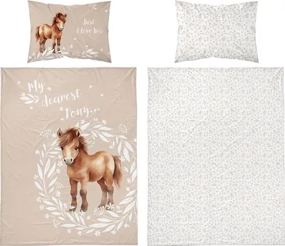 Zdjęcie produktu dla Pościel bawełniana dla dzieci 90x120 5137a Horse