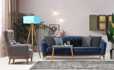 Produktbild von Sofagarnitur Sofa Garnitur Sofas 4+1 Sitzer Stoff Chesterfield Polster Samt Set