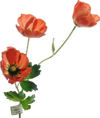 Produktbild von Kaemingk Mohn Rot 3 Blüten 71 cm - Kunstblumen