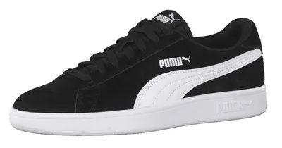 Produktbild von PUMA Smash V2 Suede Trainers, Uni, Kind, Modische Sneakers, Schwarz, Weiß, Einfarbig, Schnürverschluss